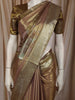 Choco Brown Floral Zari Woven Design Tissue Silk Fancy Saree with Floral Zari Border