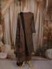Choco Brown Traditional Printed Design Cotton Straight Cut Salwar Suit with Dupatta