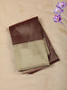 Chocolate Brown Checked Zari Woven Design Art Silk Saree with Contrast Border
