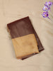 Chocolate Brown Checked Zari Woven Design Art Silk Saree with Contrast Border