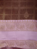 Chocolate Brown Checked Zari Woven Design Art Silk Saree with Contrast Border