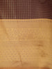 Chocolate Brown Checked Zari Woven Design Art Silk Saree with Contrast Border
