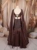 Chocolate Brown Heavy Sequins and Silver Beads Embroidered Design Net Mermaid Bridal Lehenga with Matching Choker Dupatta