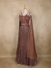 Chocolate Brown Sequins and Bead Embroidered Net Mermaid Lehenga Set