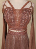 Chocolate Brown Sequins and Bead Embroidered Net Mermaid Lehenga Set