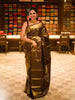 Chocolate Brown Striped Woven Design Pure Kanchipuram Silk Saree with Zari Border