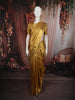 Classic Antique Gold Zari Woven Design Pure Kanchipuram Silk Saree with Zari Border