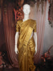 Classic Antique Gold Zari Woven Design Pure Kanchipuram Silk Saree with Zari Border