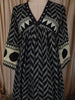 Classic Black Abstract Printed Design Cotton Anarkali Salwar Suit with Dupatta