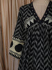 Classic Black Abstract Printed Design Cotton Anarkali Salwar Suit with Dupatta