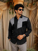 Classic Black Abstract Woven Design Pure Cotton Formal Wear Full Sleeve Men Shirt