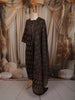 Classic Black Ajrakh Printed Design Cotton Anarkali Salwar Suit with Dupatta