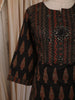 Classic Black Ajrakh Printed Design Cotton Anarkali Salwar Suit with Dupatta