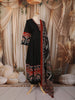 Classic Black Ajrakh Printed Design Cotton Anarkali Salwar Suit with Matching Dupatta