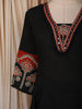 Classic Black Ajrakh Printed Design Cotton Anarkali Salwar Suit with Matching Dupatta
