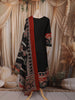 Classic Black Ajrakh Printed Design Cotton Anarkali Salwar Suit with Matching Dupatta