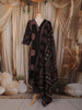 Classic Black Ajrakh Printed Design Cotton Straight Cut Salwar Suit with Dupatta