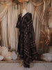 Classic Black Ajrakh Printed Design Cotton Straight Cut Salwar Suit with Dupatta