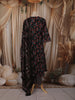 Classic Black Ajrakh Printed Design Cotton Straight Cut Salwar Suit with Dupatta