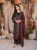 Classic Black Ajrakh Printed Design Pure Cotton Straight Cut Salwar Suit with Contrast Dupatta
