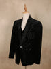 Classic Black Beads Embroidered Design Velvet Men's Suit