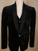 Classic Black Beads Embroidered Design Velvet Men's Suit