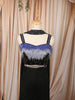 Classic Black Blue and Silver Ombre Beads Embroidered Design Georgette Indo Western Palazzo Suit with Matching Choker Dupatta