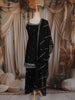 Classic Black Butta Zari Embroidered Design Silk Salwar Suit with Dupatta