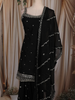 Classic Black Butta Zari Embroidered Design Silk Salwar Suit with Dupatta