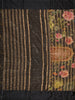 Classic Black Checked Floral Printed Design Organza Saree with Solid Border