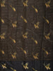 Classic Black Checked Floral Printed Design Organza Saree with Solid Border