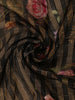 Classic Black Checked Floral Printed Design Organza Saree with Solid Border