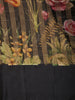 Classic Black Checked Floral Printed Design Organza Saree with Solid Border
