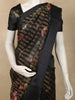 Classic Black Checked Floral Printed Design Organza Saree with Solid Border