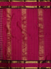 Classic Black Checked Woven Design Pure Kanchipuram Silk Saree with Contrast Double Zari Border