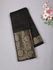 Classic Black Checked Zari Woven Design Art Silk Saree with Floral Zari Border
