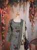 Classic Black Floral Beads Embroidered Design Crepe Silk Party Wear Straight Cut Salwar Suit with Matching Dupatta