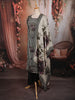 Classic Black Floral Beads Embroidered Design Crepe Silk Party Wear Straight Cut Salwar Suit with Matching Dupatta