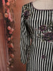 Classic Black Floral Beads Embroidered Design Crepe Silk Party Wear Straight Cut Salwar Suit with Matching Dupatta