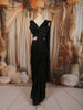 Classic Black Floral Beads Embroidered Design Georgette Ready To Wear Saree with Matching Designer Blouse