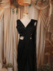 Classic Black Floral Beads Embroidered Design Georgette Ready To Wear Saree with Matching Designer Blouse