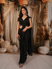 Classic Black Floral Beads Embroidered Design Georgette Ready To Wear Saree with Matching Designer Blouse