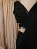 Classic Black Floral Beads Embroidered Design Georgette Ready To Wear Saree with Matching Designer Blouse