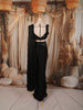 Classic Black Floral Beads Embroidered Design Georgette Ready To Wear Saree with Matching Designer Blouse