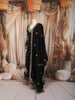 Classic Black Floral Palm Motif Sequins and Zardozi Embroidered Design Georgette Long Anarkali Gown with Matching Dupatta