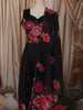 Classic Black Floral Printed Design Chiffon Anarkali Gown with Dupatta