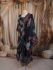 Classic Black Floral Printed Design Chiffon Anarkali Gown with Dupatta