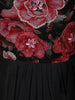 Classic Black Floral Printed Design Chiffon Anarkali Gown with Dupatta