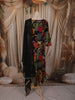Classic Black Floral Printed Design Cotton Anarkali Salwar Suit with Dupatta