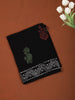 Classic Black Floral Printed Design Cotton Casual Wear Saree